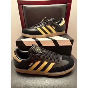 New Adidas Samba Messi J Kids Soccer Shoes Black Gold Sz 6 Youth